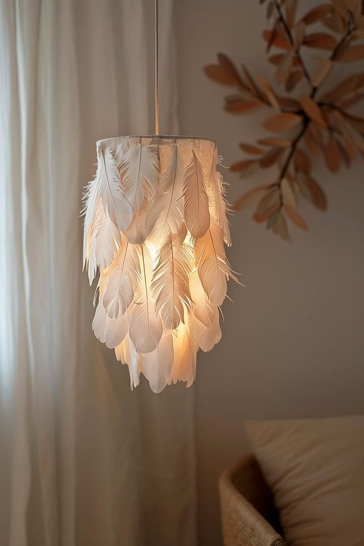 DIY Feather Chandelier