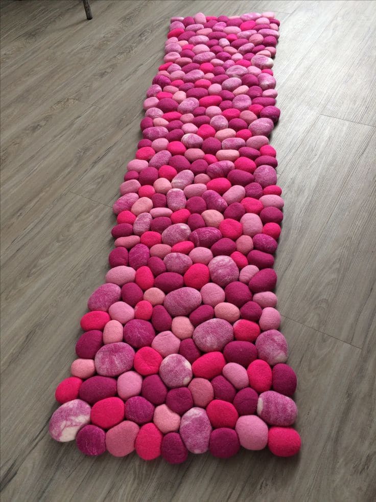 DIY Felted Pebble Rug