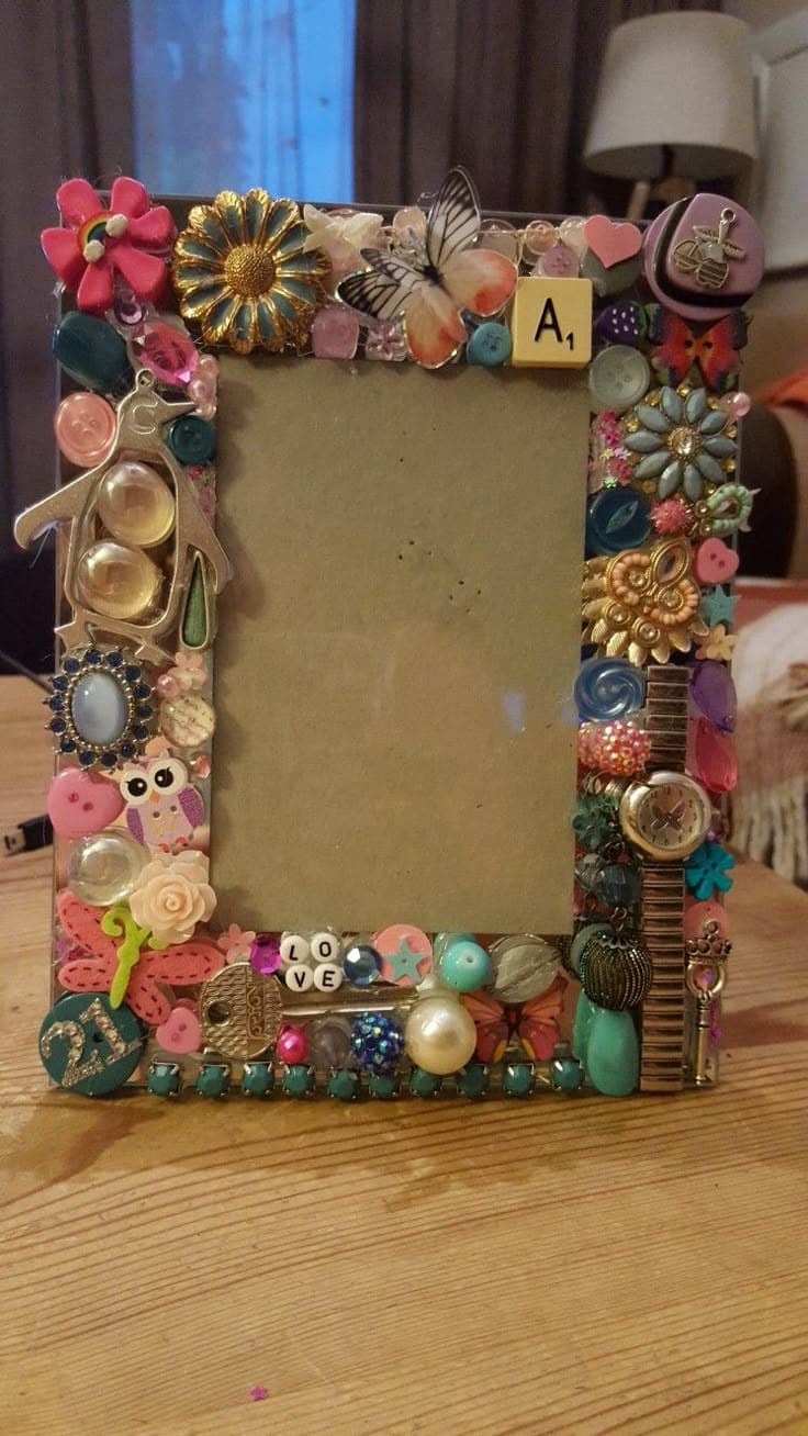 DIY Jeweled Picture Frame