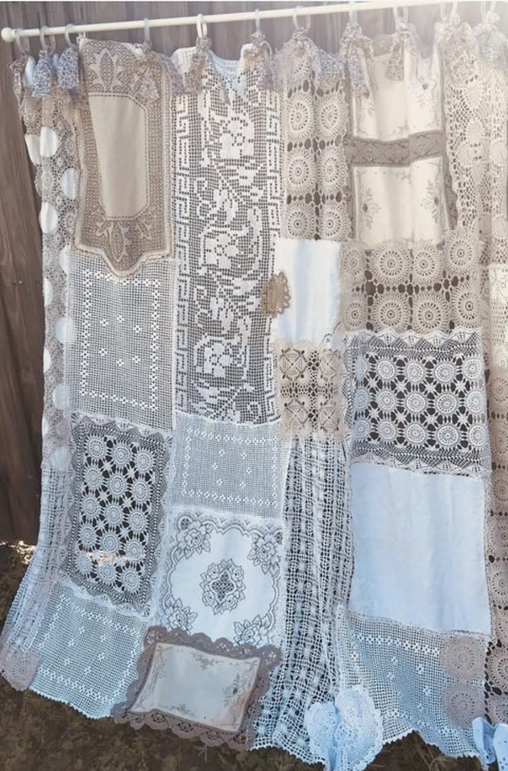 DIY Lace Doily Patchwork Curtain