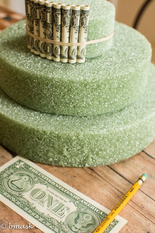 DIY Money Cake Using Foam Tiers