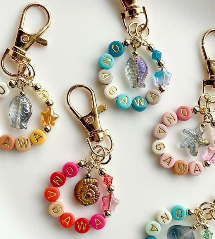 DIY Name Bead Keychains