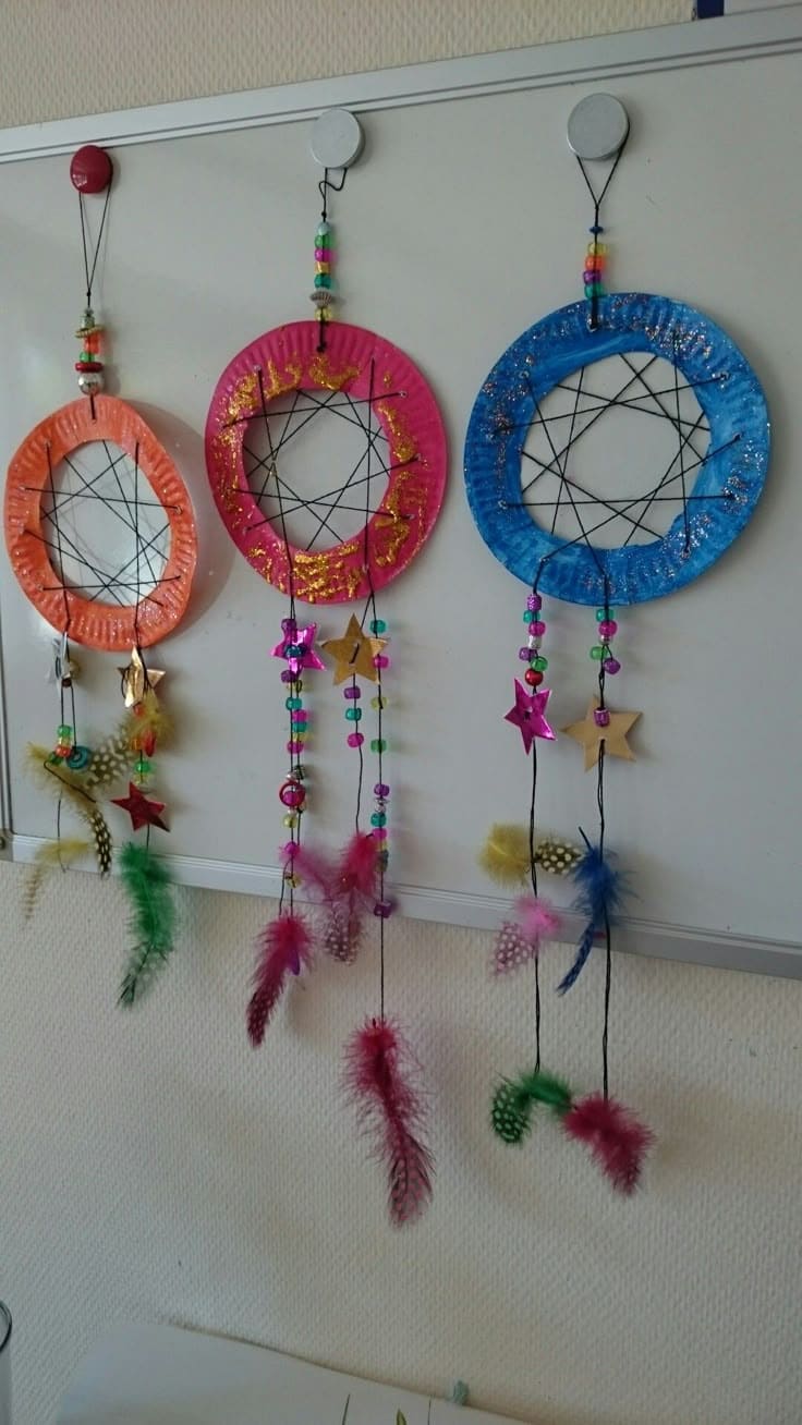 DIY Paper Plate Dreamcatchers