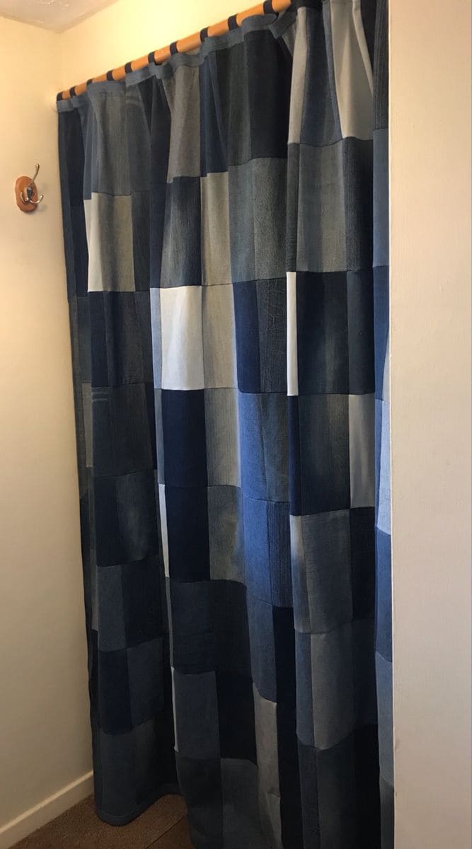 DIY Patchwork Denim Door Curtain