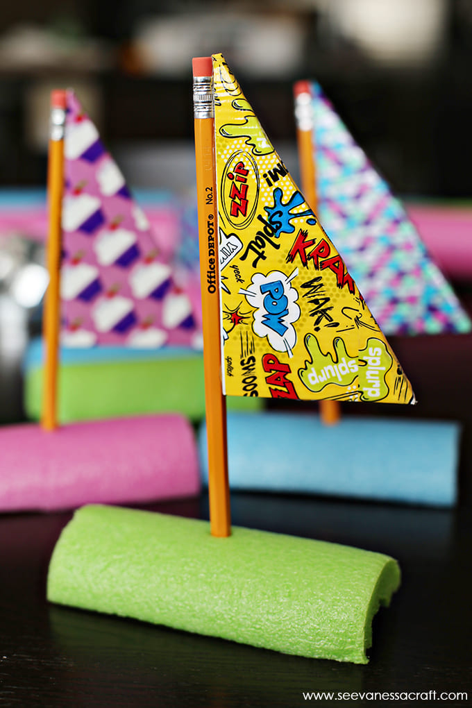 DIY Pool Noodle Sailboats