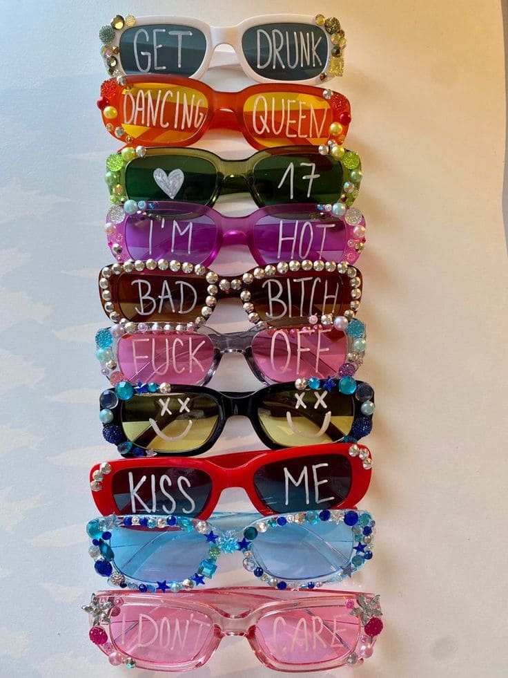 DIY Rhinestone Party Sunglasses