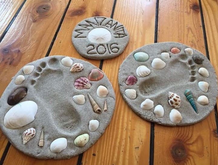 DIY Sand Dough Keepsake Plaques
