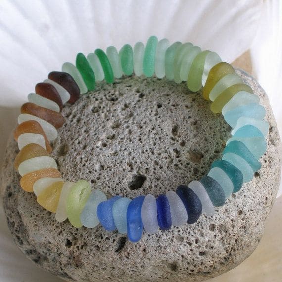 DIY Sea Glass Bead Bracelet