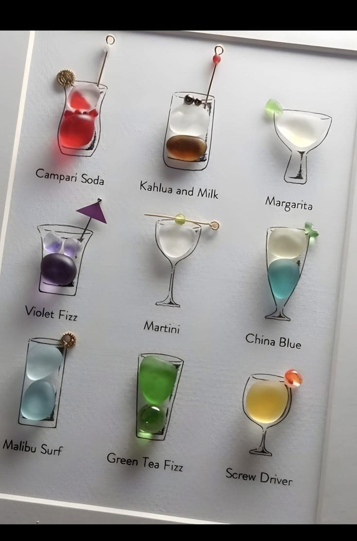 DIY Sea Glass Cocktail Art