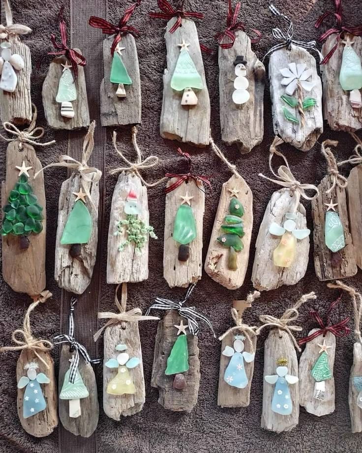 DIY Sea Glass Driftwood Ornaments