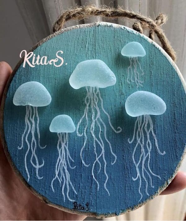DIY Sea Glass Jellyfish Art