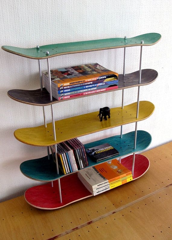 DIY Skateboard Shelf Tower