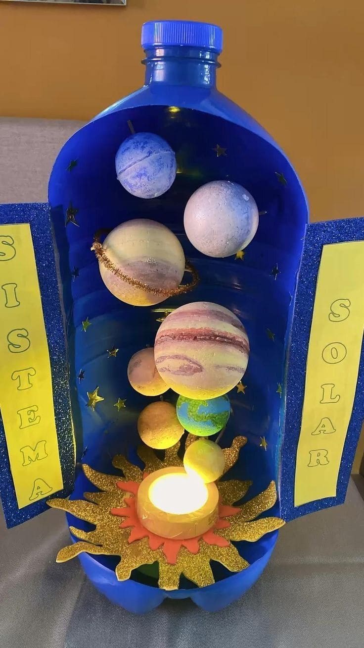 DIY Solar System Model Using a Recycled Detergent Bottle