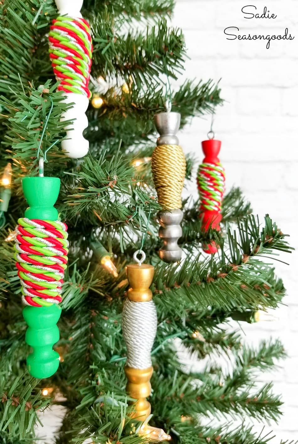 DIY Spindle Christmas Ornaments