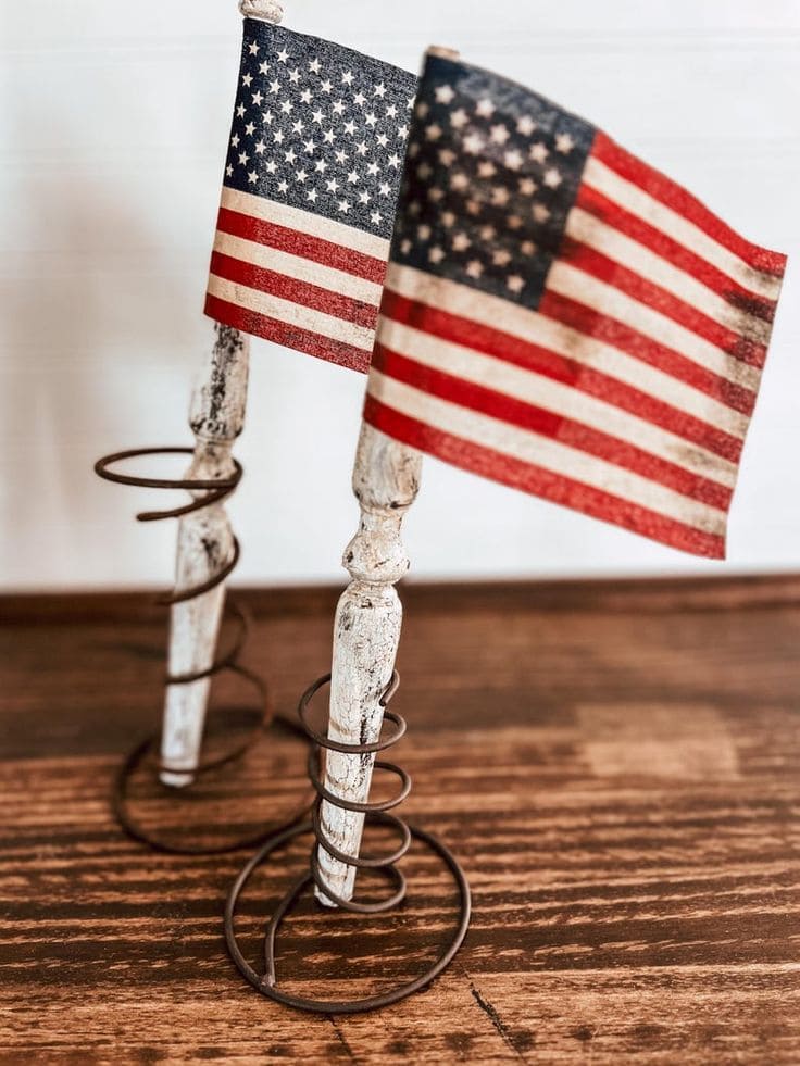 DIY Spindle Flag Holders