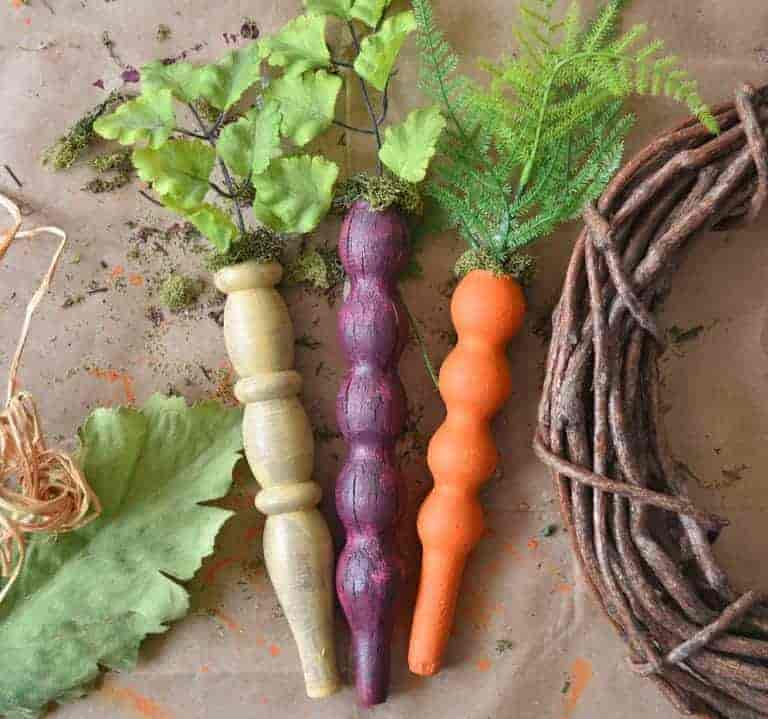 DIY Spindle Veggie Wreath
