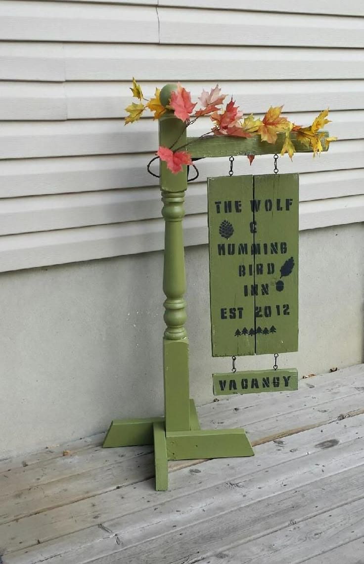 DIY Spindle Welcome Signpost