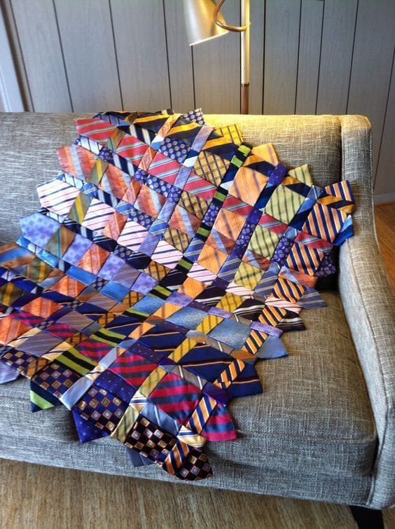 DIY Tie Quilt Rug