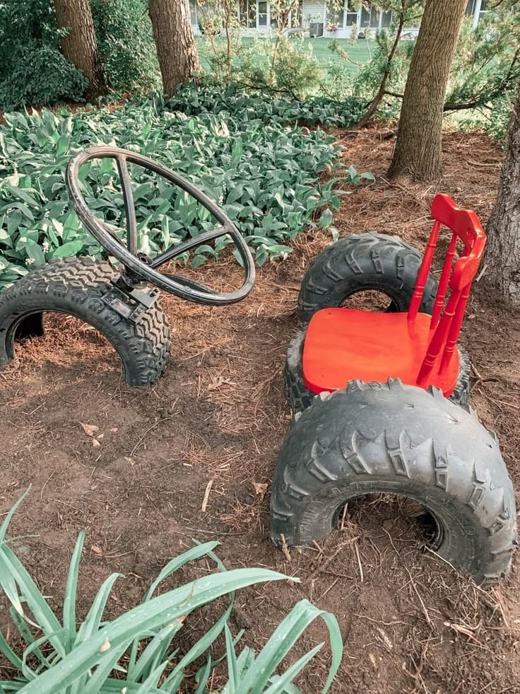 DIY Tire Tractor Play Station