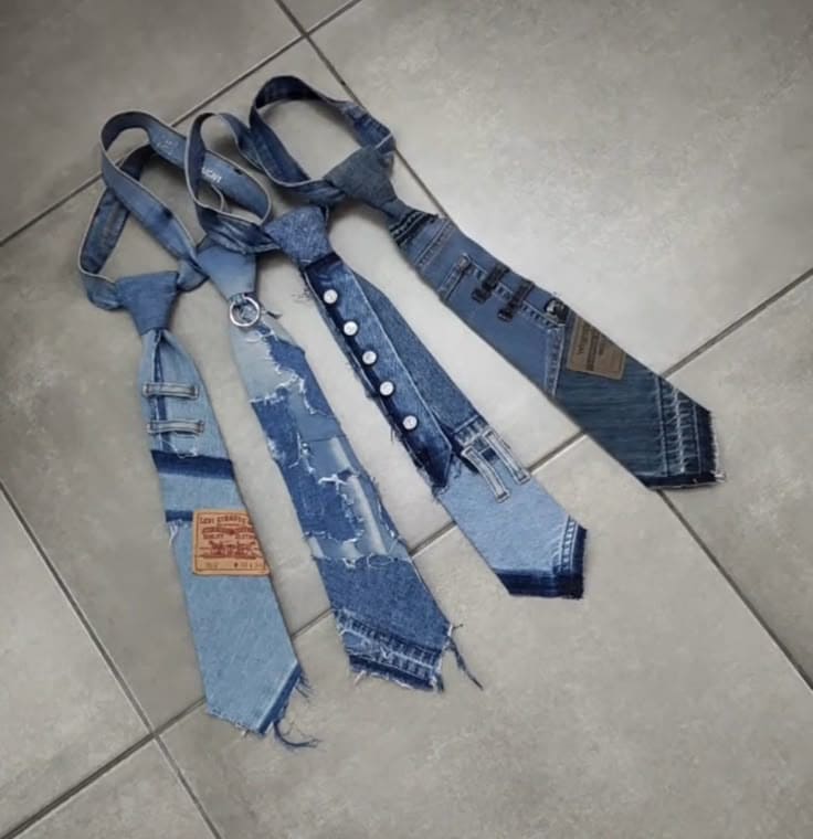 DIY Upcycled Denim Neckties