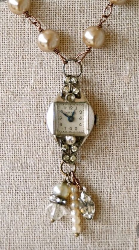 DIY Vintage Watch Pendant Necklace