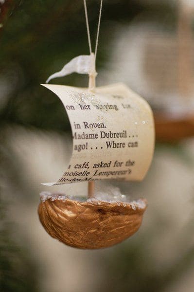 DIY Walnut Shell Sailboat Ornament
