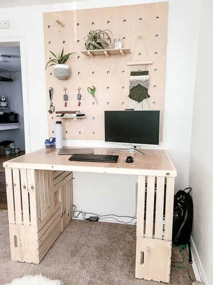 DIY Wooden Crate Desk