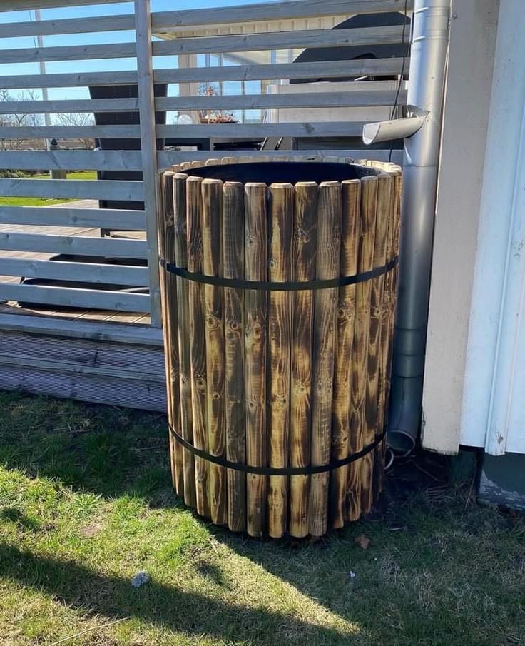 Disguised Downspout Rain Barrel