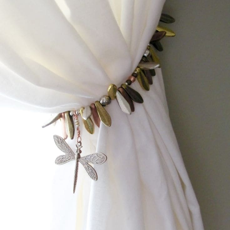 Dragonfly Beaded Curtain Tieback