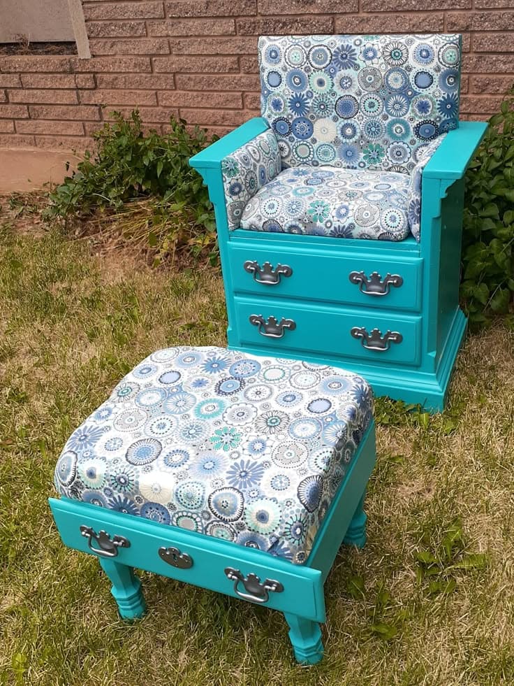 Drawer Chair and Ottoman