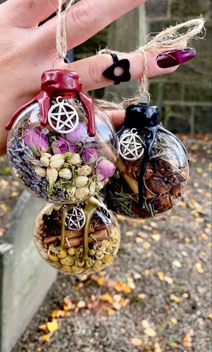 Dried Herb Spell Ball Ornaments