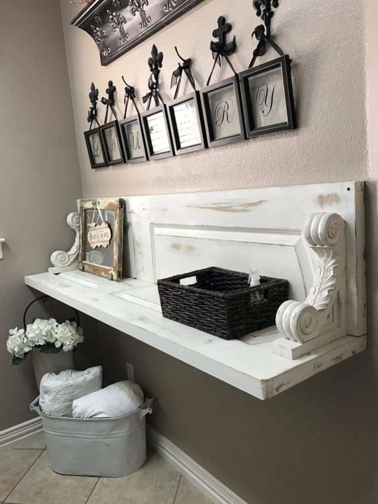 Elegant Entryway Shelf from a Vintage Door