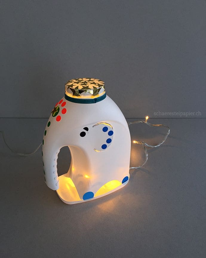 Elephant Night Light from a Detergent Bottle