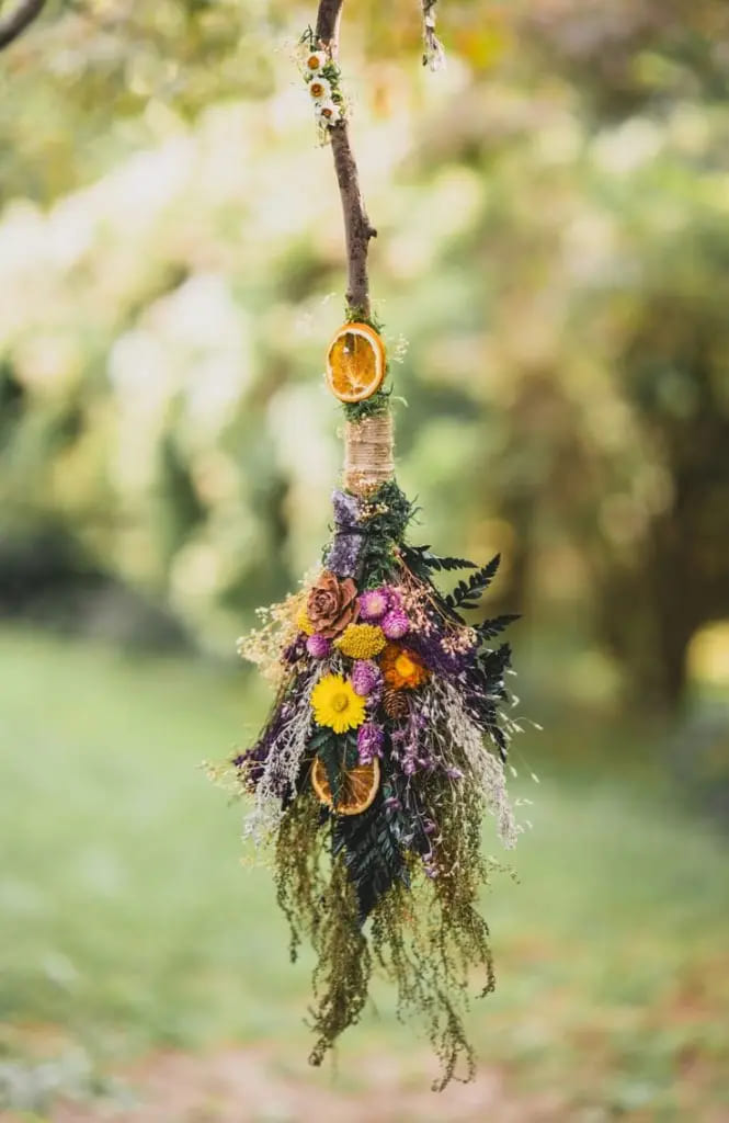 Enchanted Herb Witch Broom