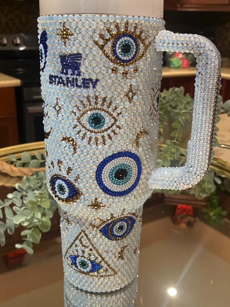 Evil Eye Bejeweled Stanley Cup Tumbler