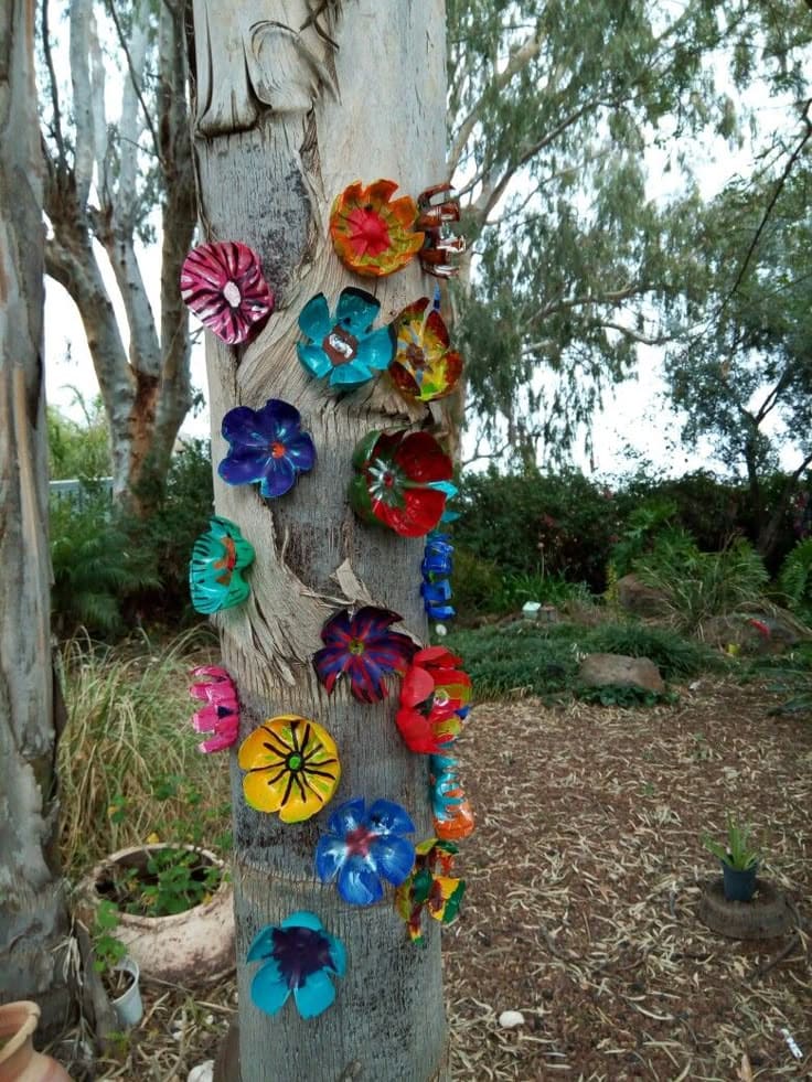 20 Whimsical Tree Trunk Projects That Transform Your Outdoor Space Fantasy Forest Signpost