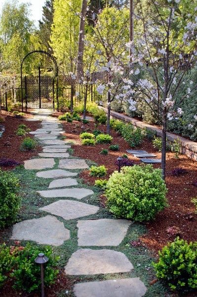 Flagstone Garden Path to a Secret Gate