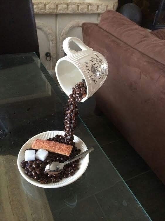 Floating Coffee Cup Sculpture