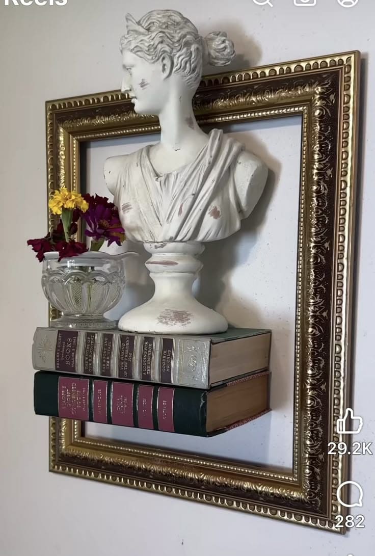 Floating Frame Shelf with Vintage Flair