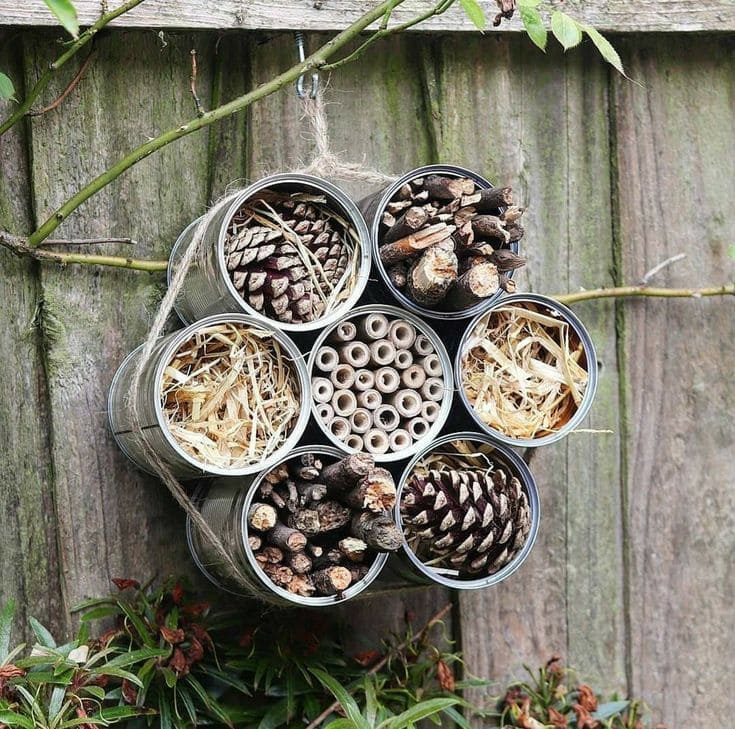Flower-Shaped Tin Can Bee Hotel