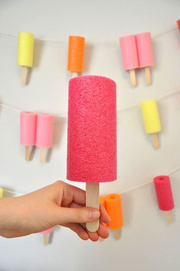 Foam Pool Noodle Popsicle Garland