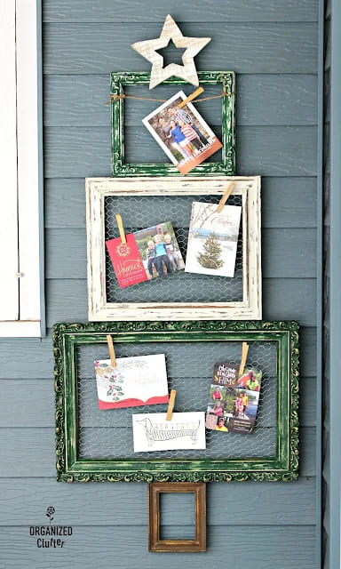 Framed Christmas Tree Card Display