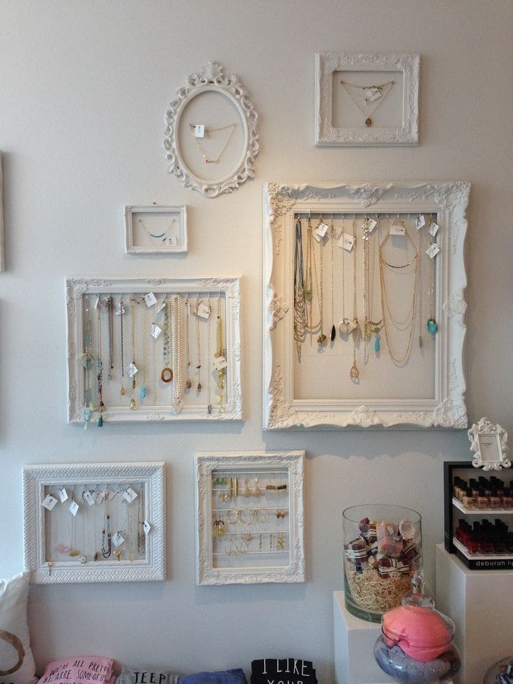 Framed Jewelry Display Wall