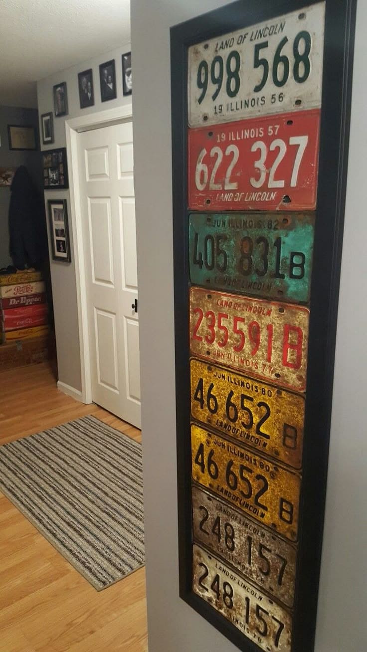Framed License Plate Wall Art