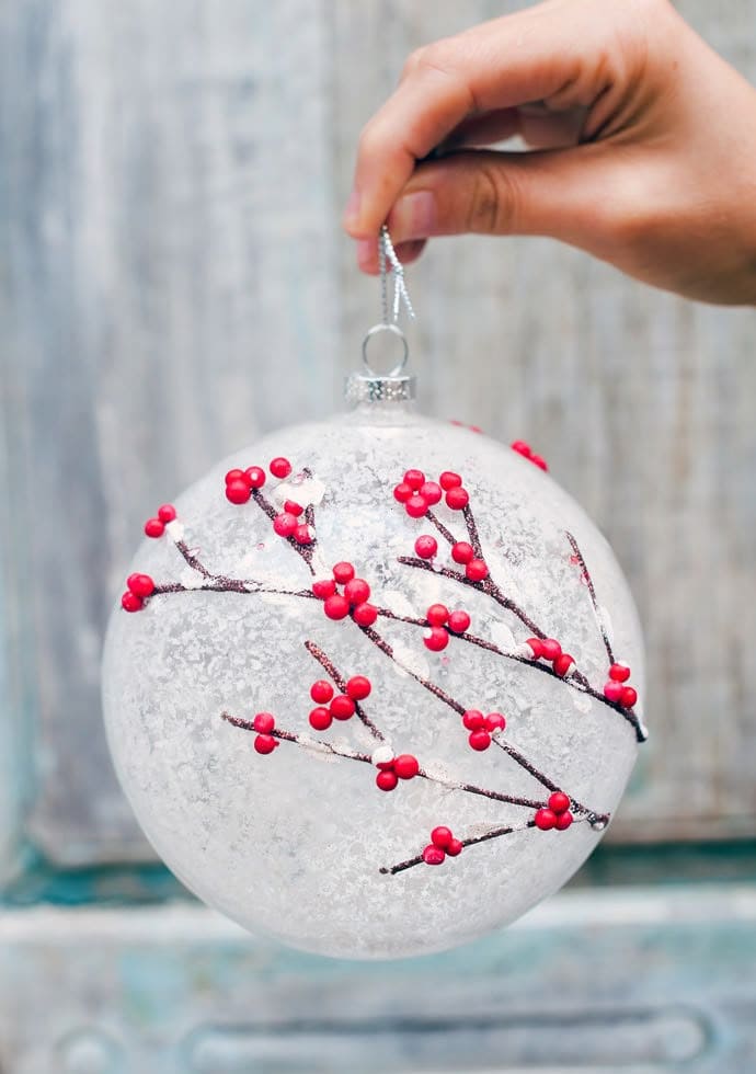 Frosted Berry Branch Ornament
