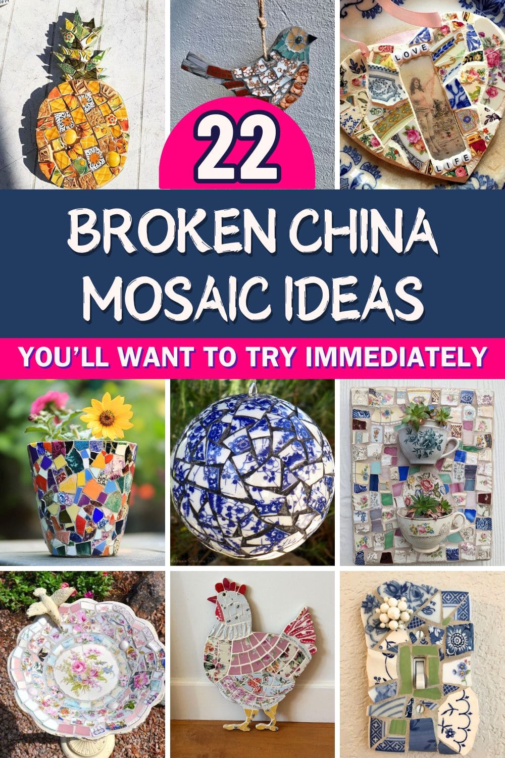 22 Beautiful Broken China Mosaic Projects You’ll Want to Try Immediately