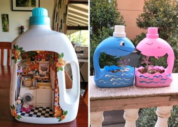 15 Amazing Crafts Made from Recycled Detergent Bottles