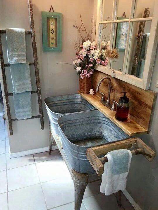 Galvanized Tub Bathroom Vanity Sink