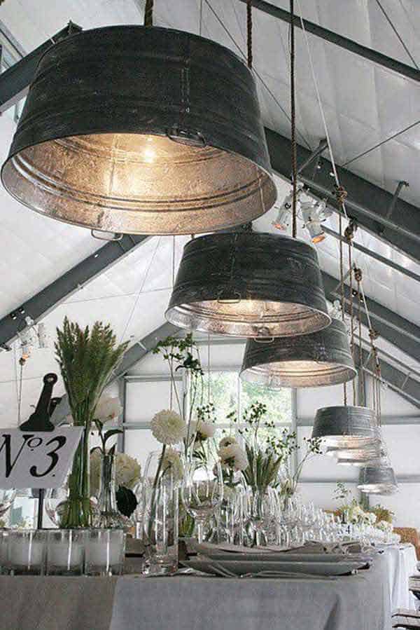 Galvanized Tub Pendant Lights