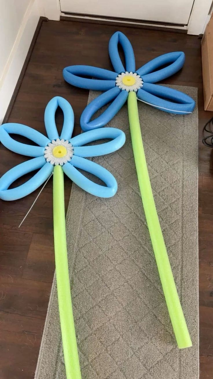 Giant Pool Noodle Flower Decor